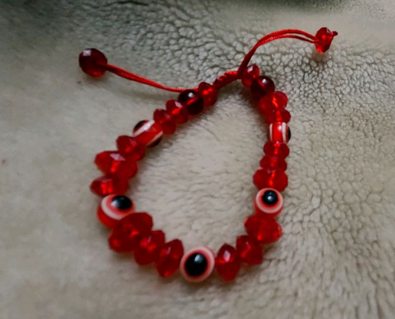 Strechable Bracelet Deep Red-evil Eye Protection