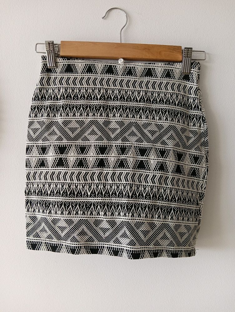 Bershka Aztec Print Mini Skirt