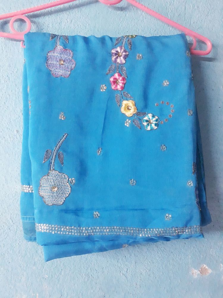 Old  Blue Saree For 1994