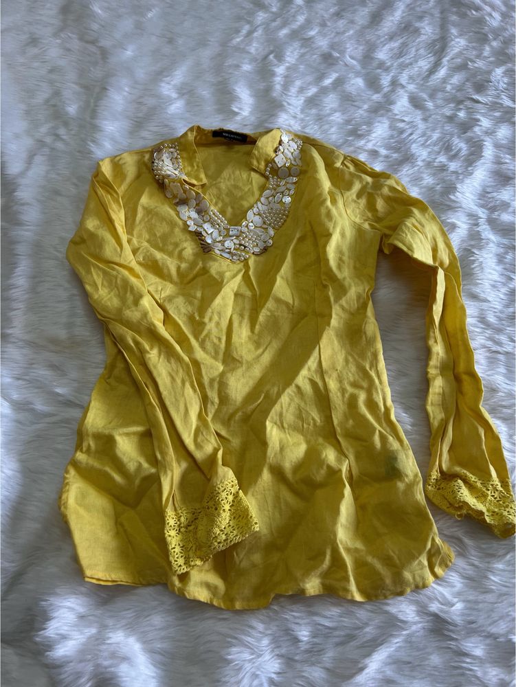 Yellow Short Kurta