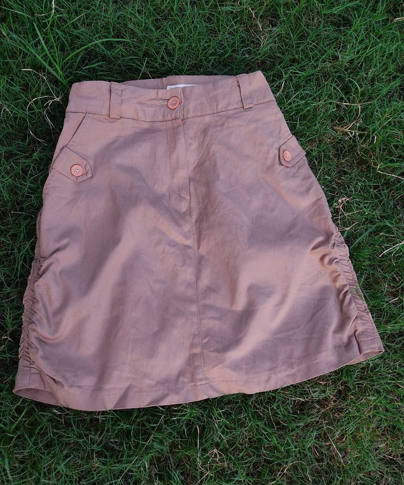 Brown Mini Skirt For Everyday Wear