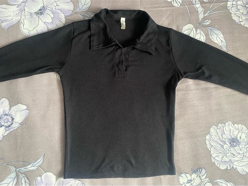 Black Polo Top Women