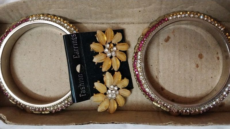 Beautiful Bangles With Earing Free