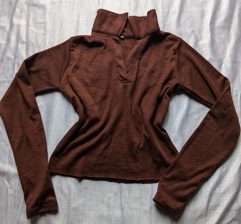 Brown Crop Top