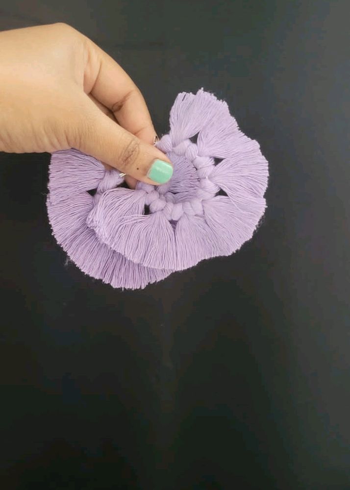 Macrame Earrings In Lavender Colour 💜