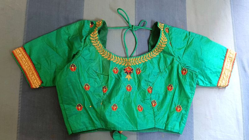 Sea Green Lahenga choli with Doli work