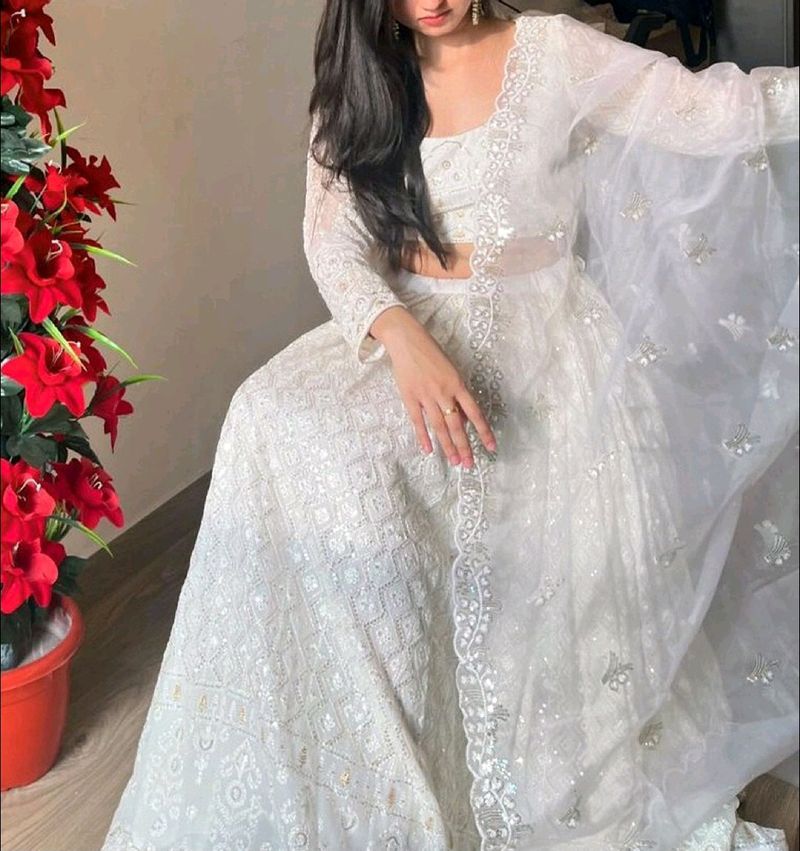 White Wedding Lehenga