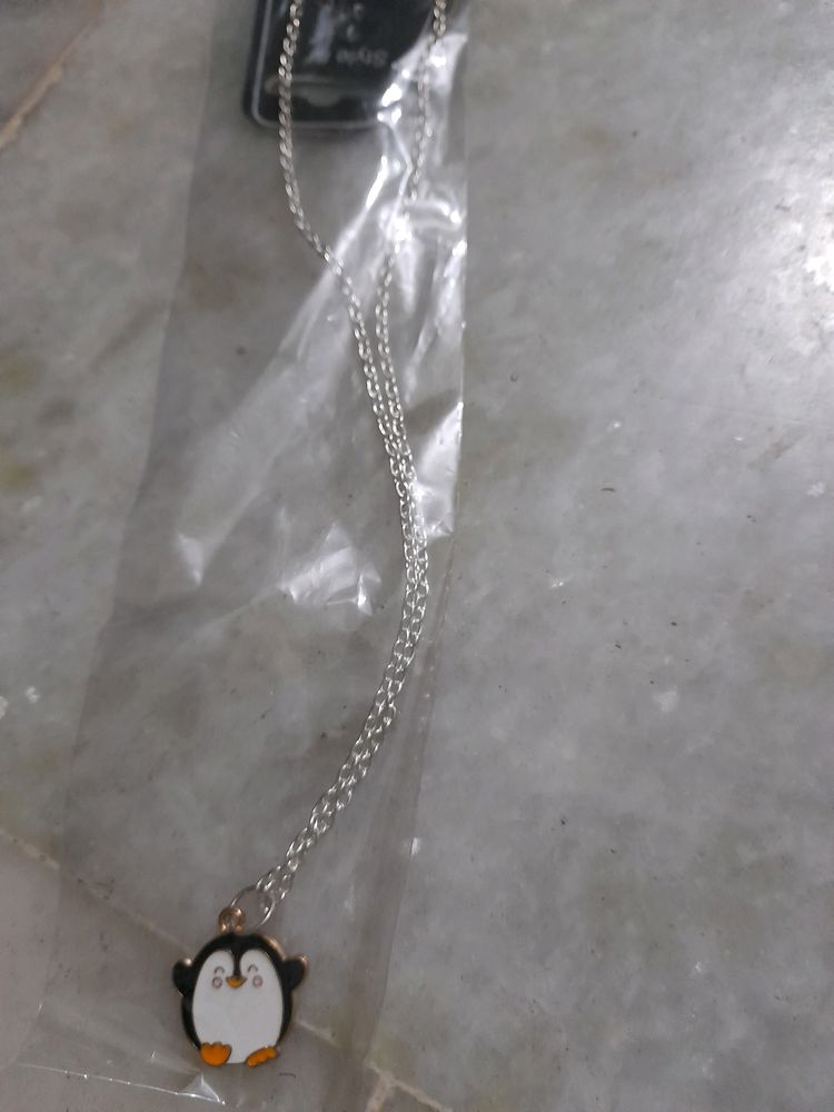 2 panda lokets with silver chain