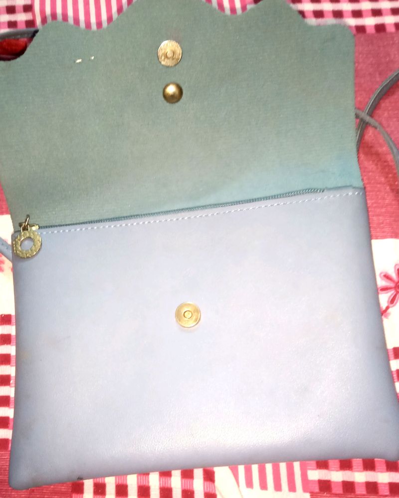 Sky-blue Sling Purse