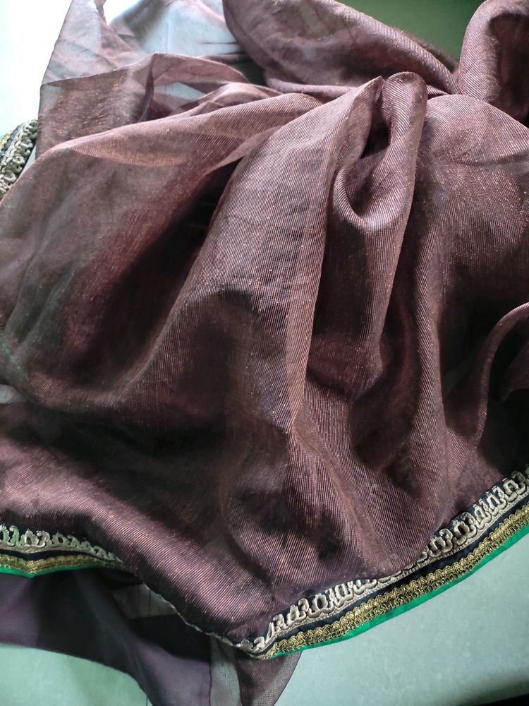 Brown Design Saree