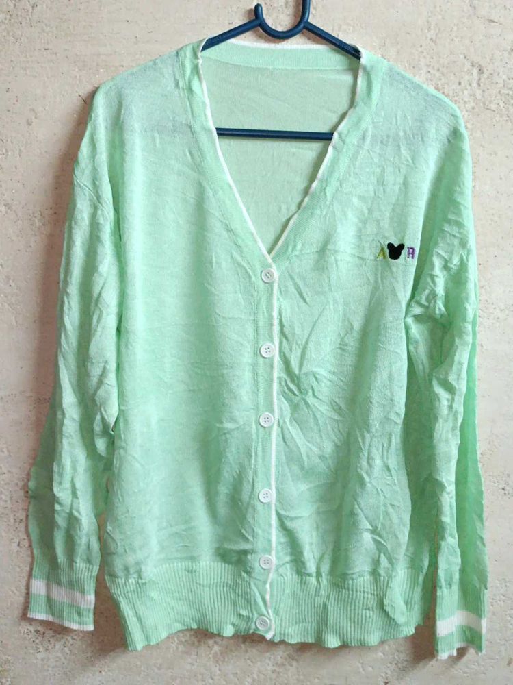 Women's Fashion Top Cardigan Green