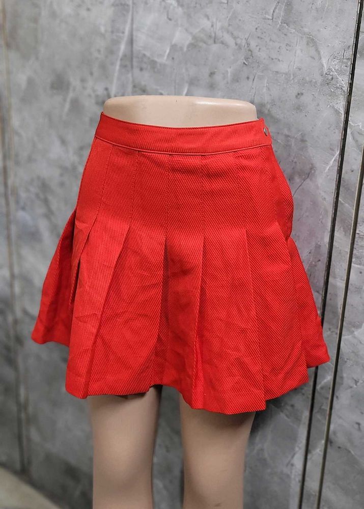 Red Twill Tennis Skirt