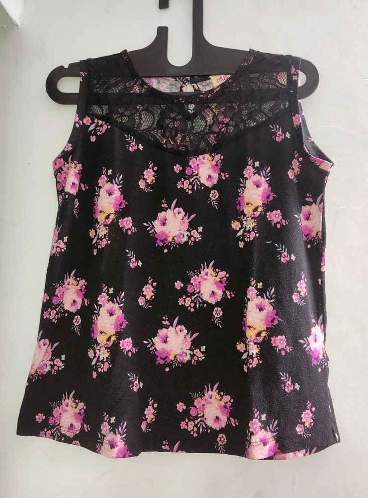 Beautiful Black Floral Print Top