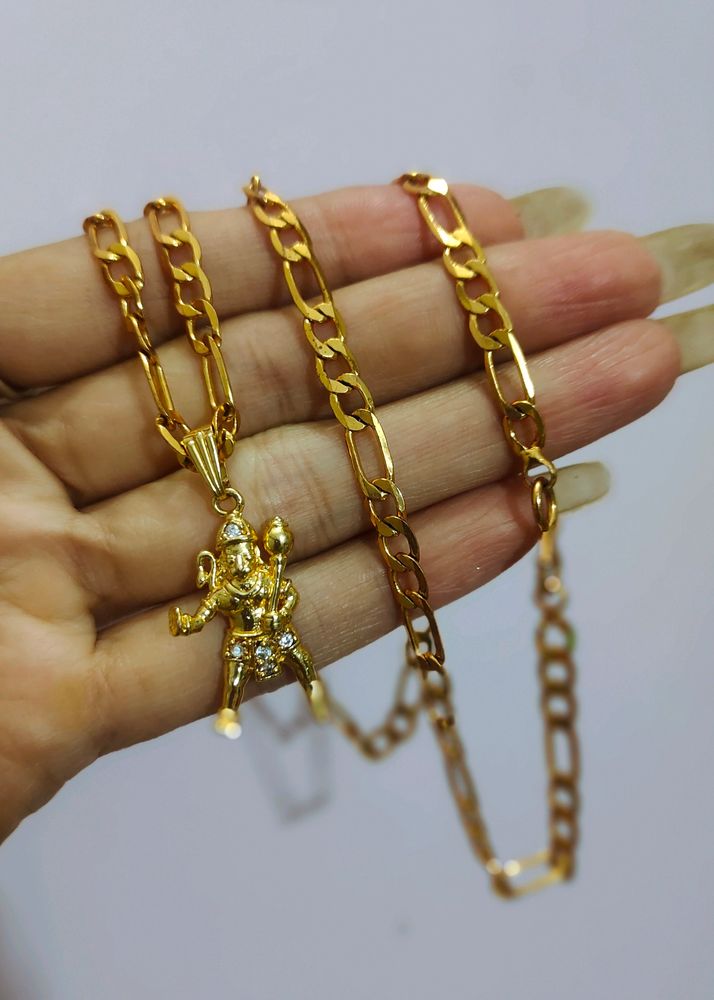 Golden Hanuman Ji Chain