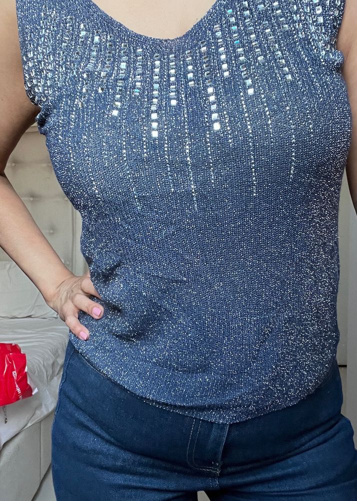 BLUE SHIMMER TOP