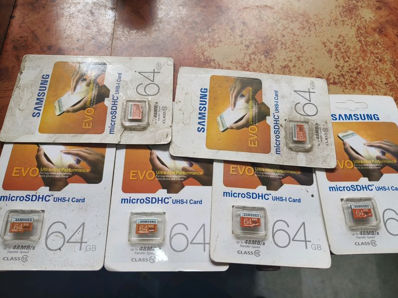 6Pcs 64Gb Samsung Memory Card