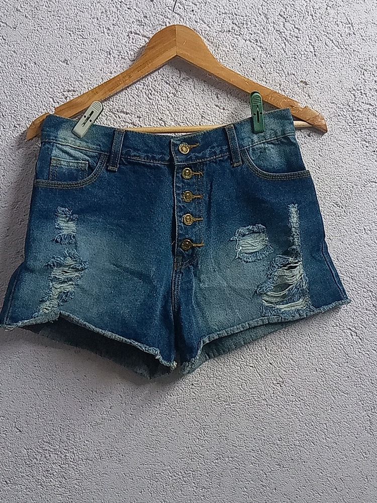 Denim High Waist Shorts