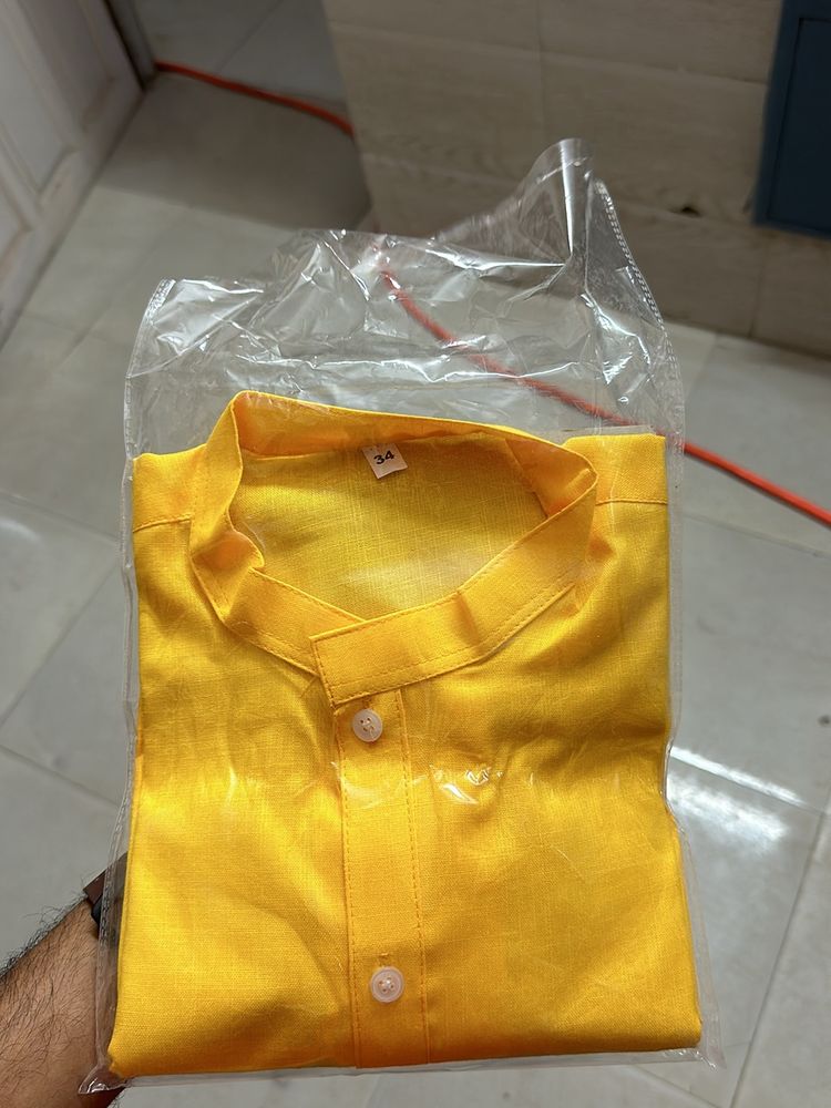 Yellow Color Kurta Pyjama