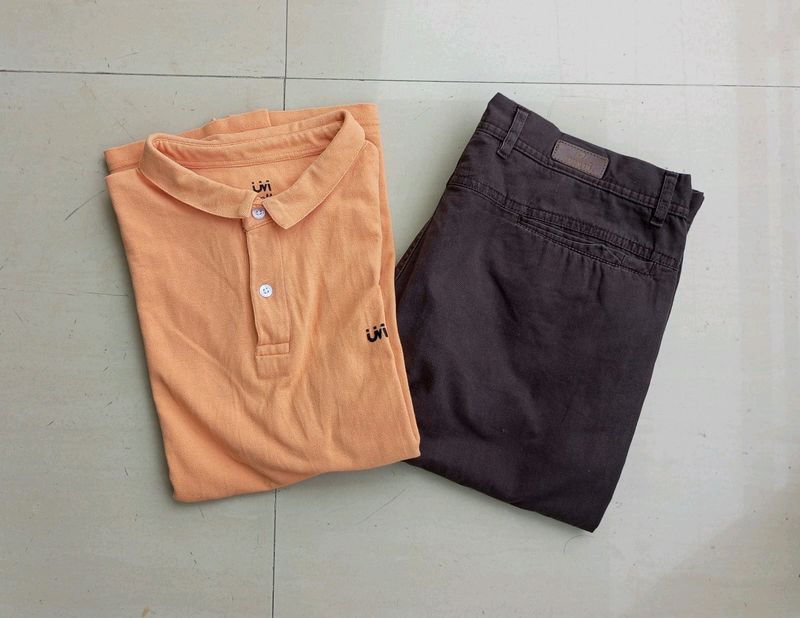 Pair Of Cotton T-shirt & Trouser