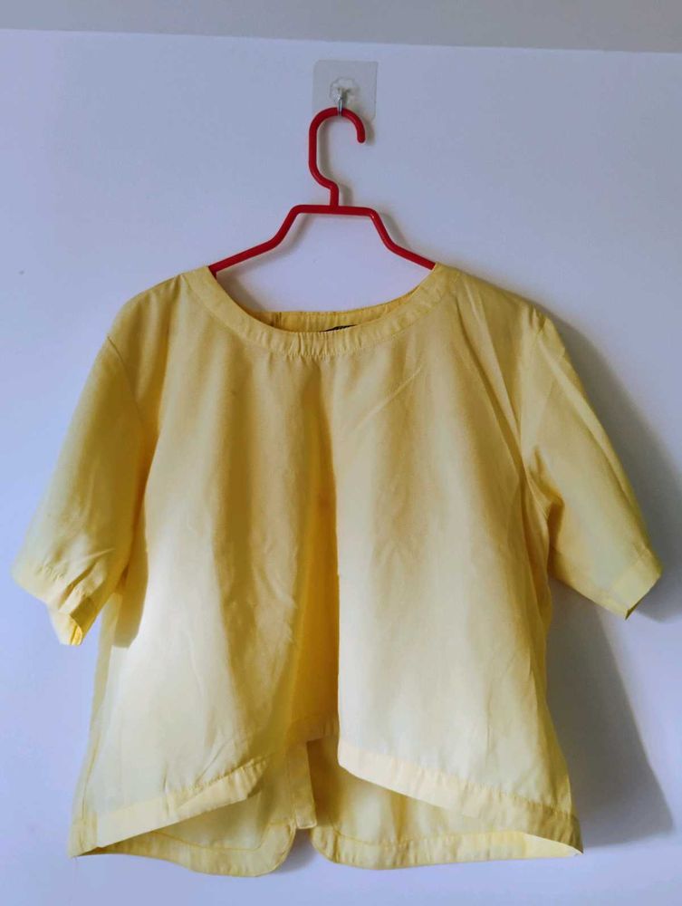 Light Casual Yellow A-line Boxy Top