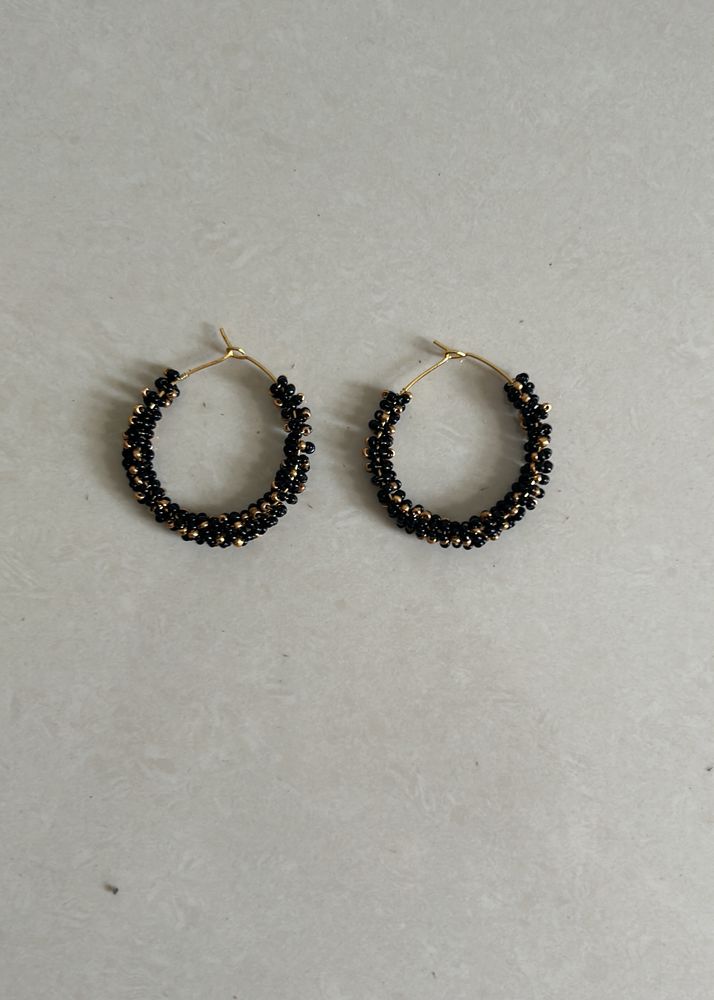 combo beads hoop eaarings