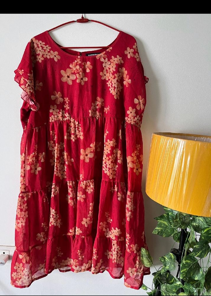 Sassafras Red & Beige Dress