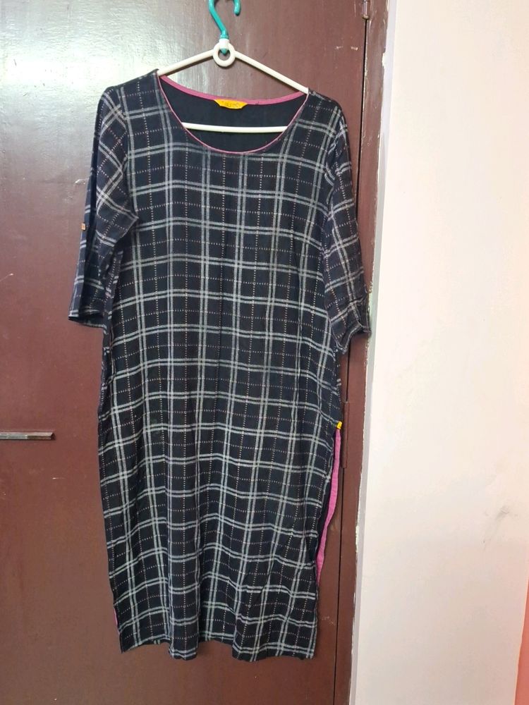 Checked Straight Kurta