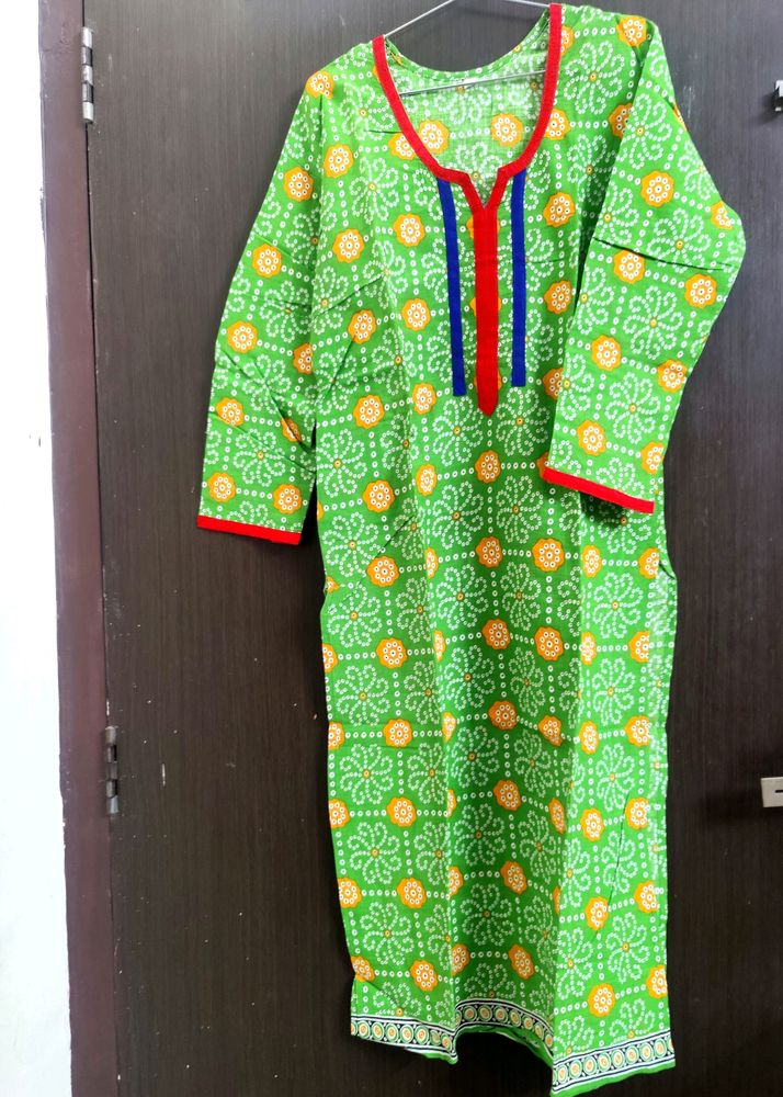 Traditional Green Cotton Kurta