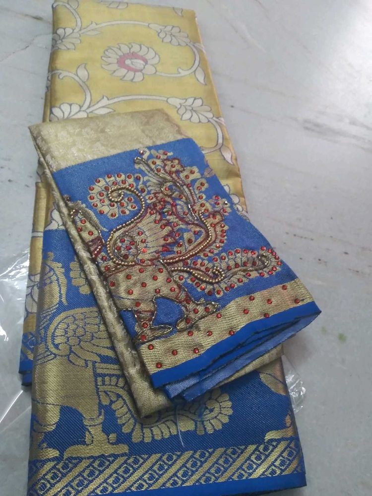 Kanchipuram Saree With Work Blouse