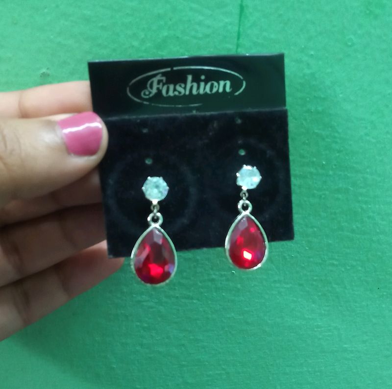 Red Stone Earrings