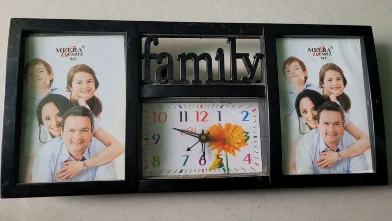 Family Photo frame With Clock 🩷