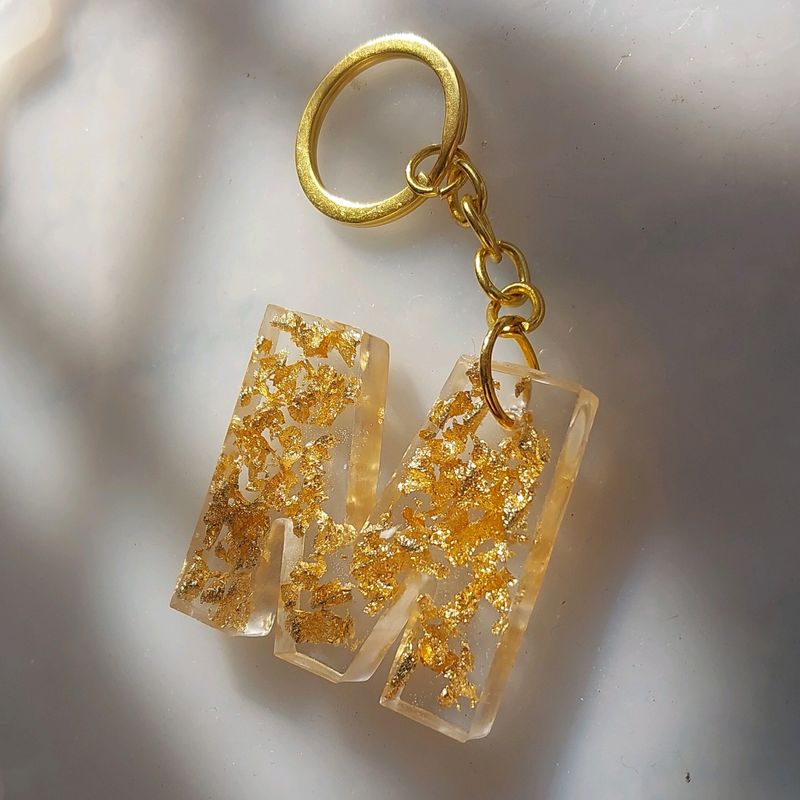 M Letter Unbreakable Resin Keychain