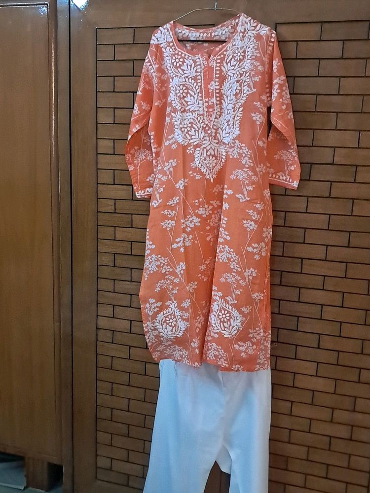 Mul Cotton  Chikenkiri  Kurta N  TROUSER