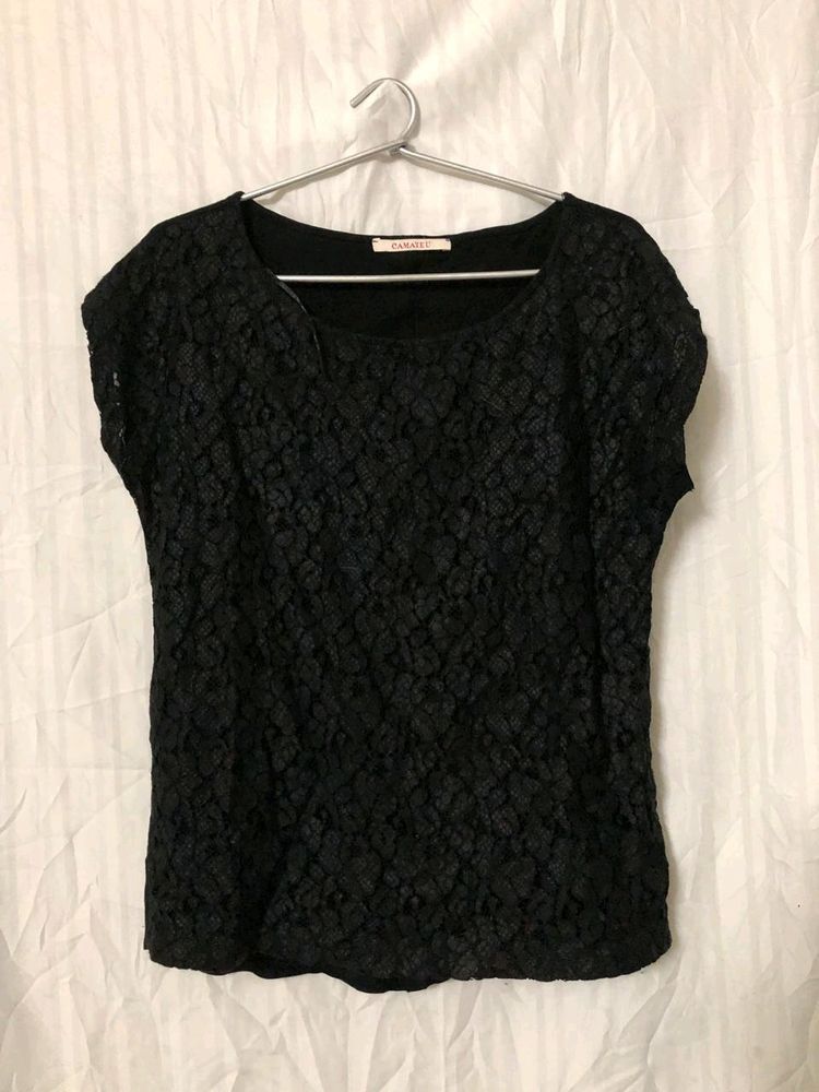 Black Lace Top For Women