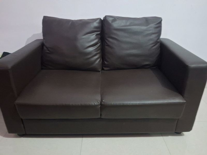 Premium Leathrette 2 Seater Sofa Witg 6 Inch Cushi