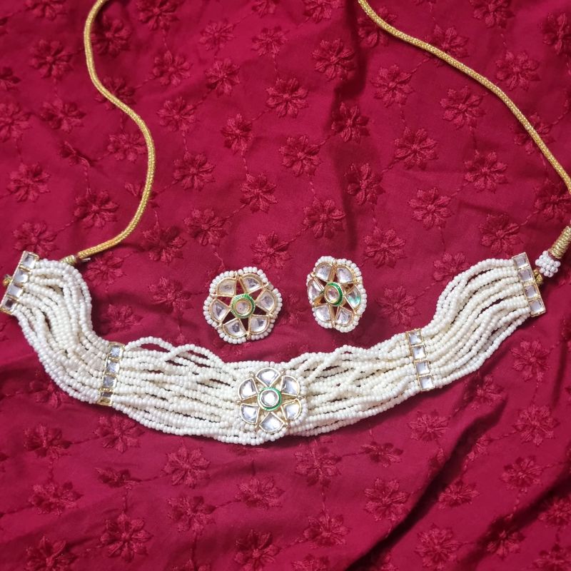 Pearl Threads Kundan Choker Set