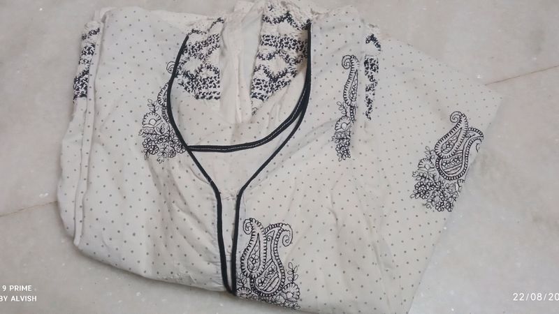 White Embroidery Kurta