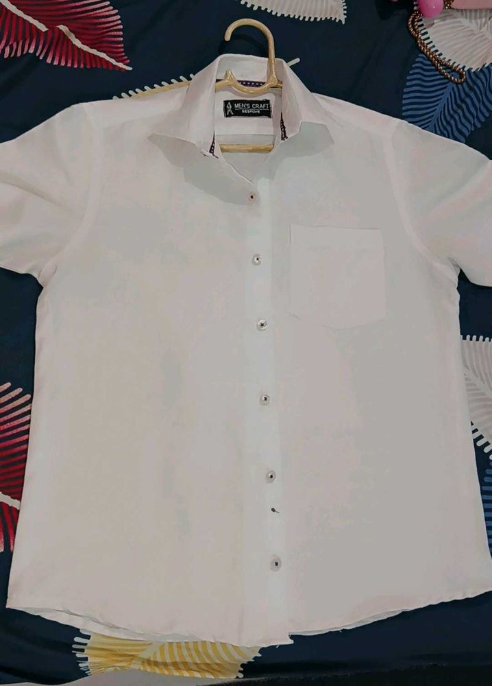 (men's craft)White Shirt For Men