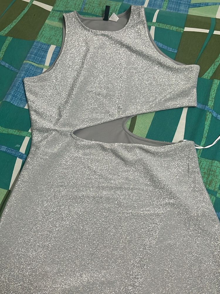 Silver Midi Dress