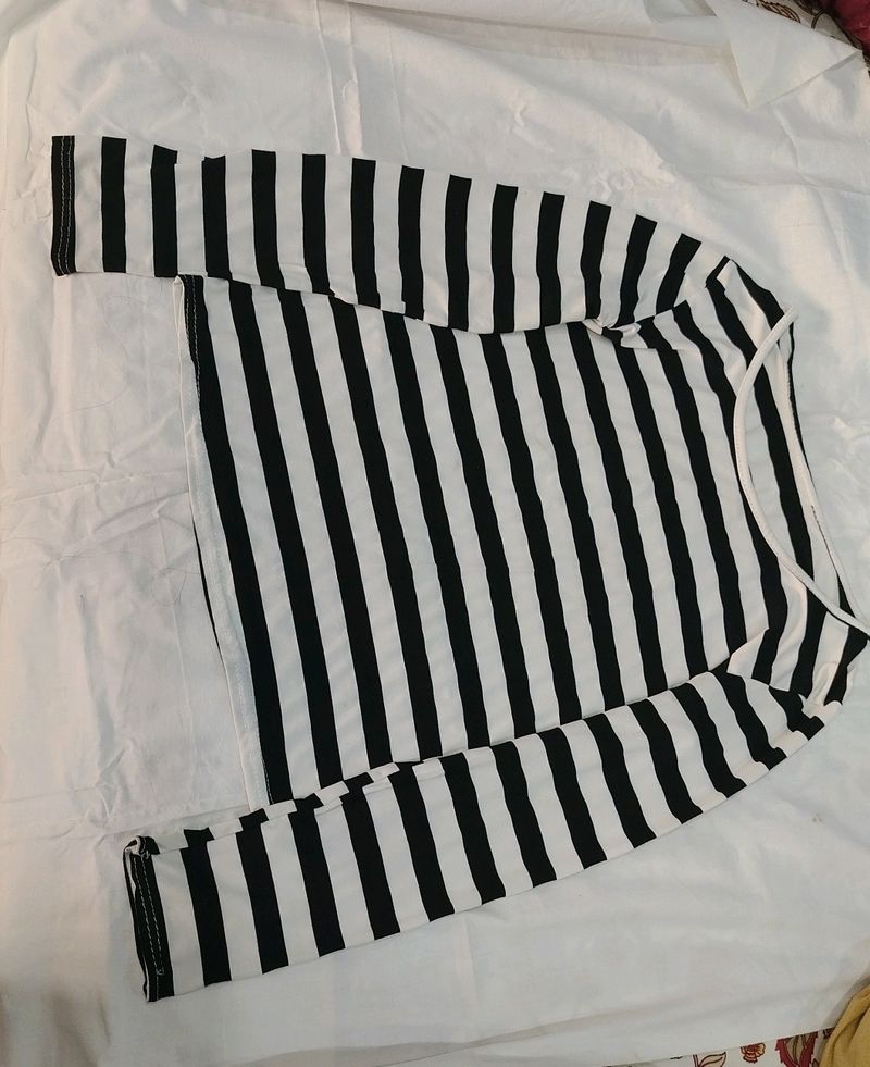 Black And White Striped Top