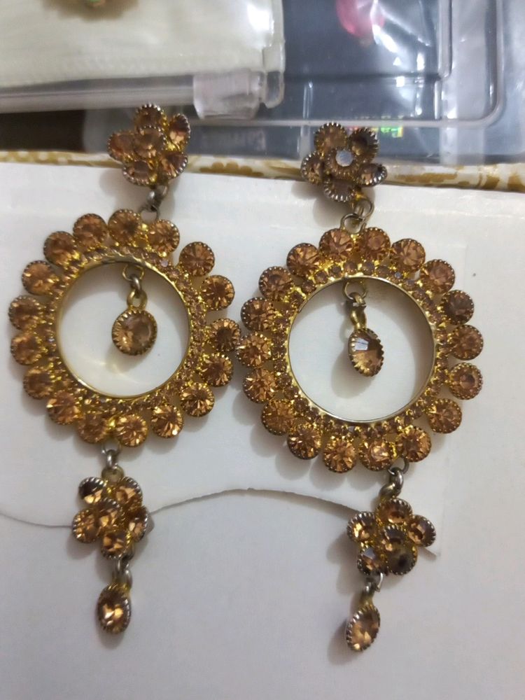 Golden Party Wear Earrings