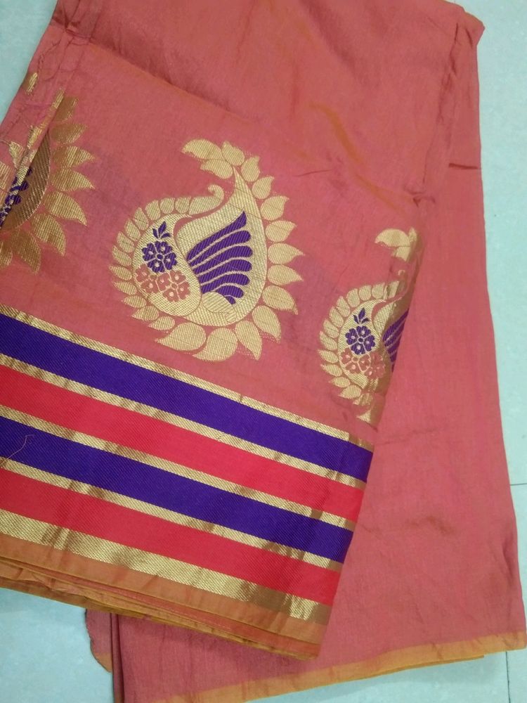 Coral Colour Saree