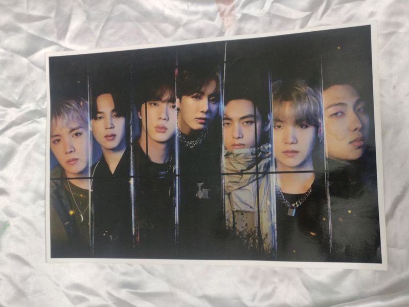 BTS Poster A3 Size Adhesive