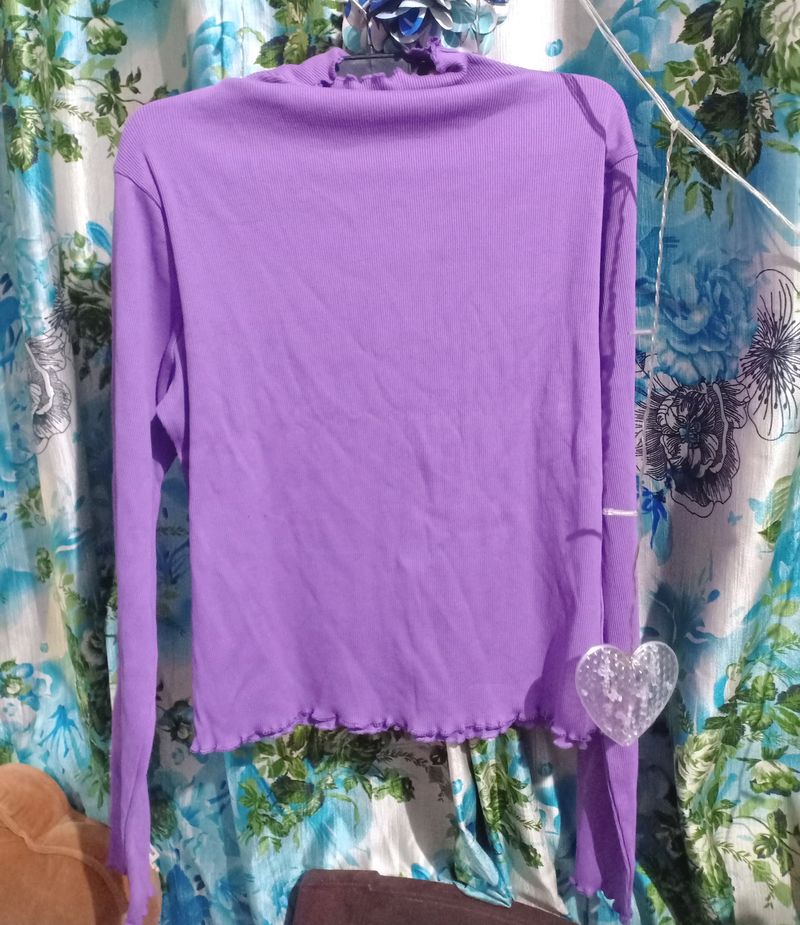 Purple Turtle Neck Sweater Top/T-shirt - New