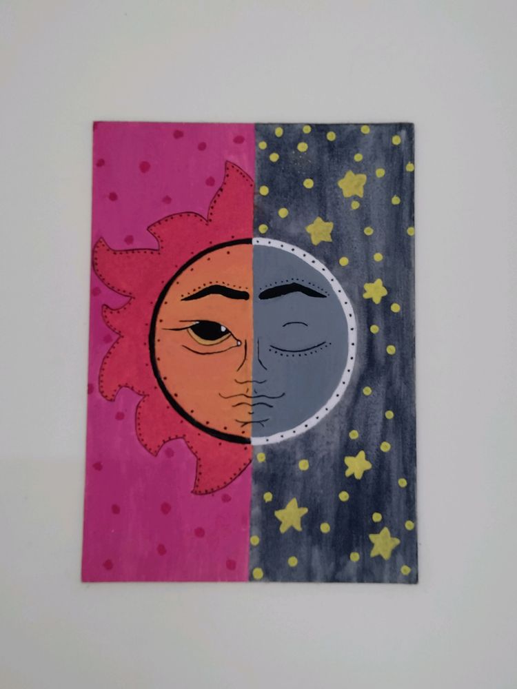 Half Moon Sun Canvas Art | Indie Room Deco