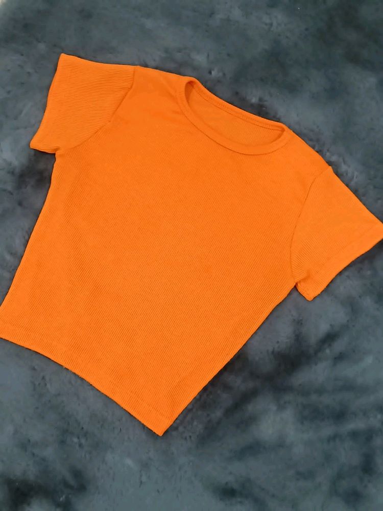 Casual Wear Orange Crop Top ...