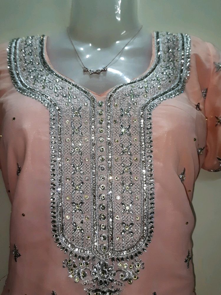 Gorgeous Baby Pink Embellished Salwar Suit