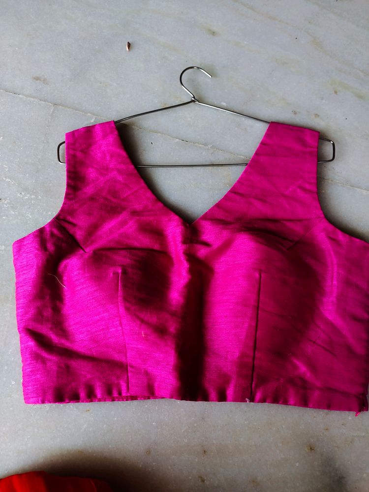 Pink Sleeveless Blouse