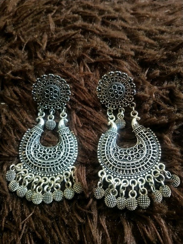 Oxidized Silver Earrings