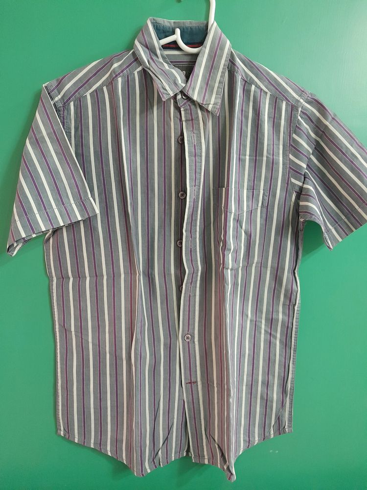 Max Grey Formal Half Sleeve Shirt